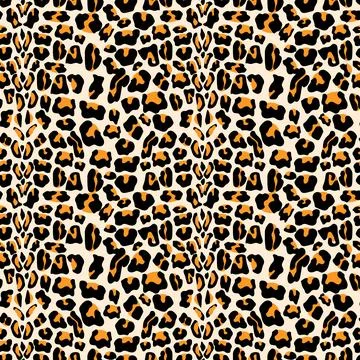 Vector seamless pattern with leopard fur texture. Repeating leopard fur bac.. Stock Illustration