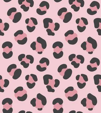 Vector seamless pattern of leopard pink fur print Stock Illustration