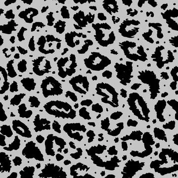 Vector seamless pattern with leopard print. Animal print. Cheetah print on grey Stock Illustration