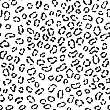 Vector seamless pattern with leopard skin. Black and white leopard spots. イラスト素材