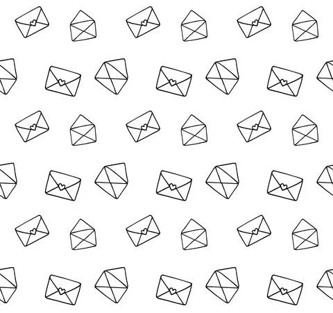 Vector seamless pattern of letter envelope Stock Illustration