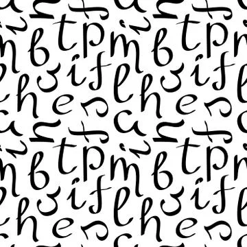 Vector seamless pattern with letters of the alphabet. Hand drawn doodle illus Illustrazione stock