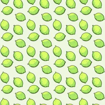 Vector seamless pattern with limes Stock Illustration