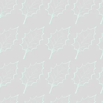 Vector seamless pattern. Line art of leaves. Autumn, spring, summer. Illustrazione stock