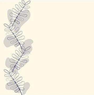 Vector seamless pattern. Line art of leaves. Autumn, spring, summer. Stock Illustration