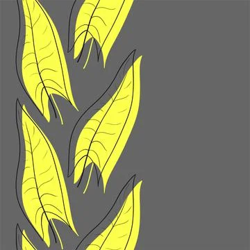 Vector seamless pattern. Line art of leaves. Autumn, spring, summer. Stock Illustration