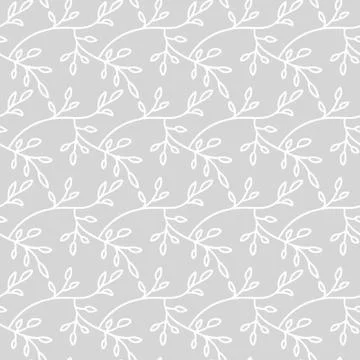 Vector seamless pattern. Linear graphic design. Floral linear background. Sty Stock Illustration