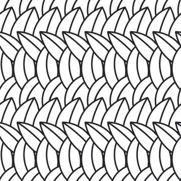 Vector seamless pattern. Linear graphic design. Floral linear background. Stock Illustration