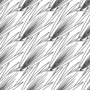 Vector seamless pattern. Linear graphic design. Floral linear background. Stock Illustration