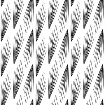 Vector seamless pattern. Linear graphic design. Floral linear background. Stock Illustration