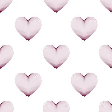 Vector seamless pattern linear heart of the zentagle. Valentine's Day. Love. Stock Illustration