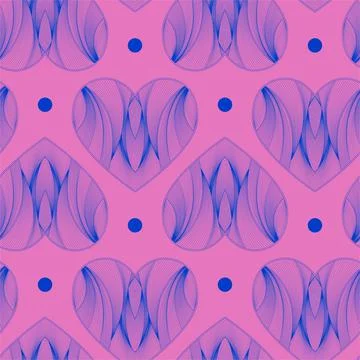 Vector seamless pattern linear heart of the zentagle. Valentine's Day. Love. Stock-Illustration