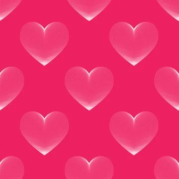 Vector seamless pattern linear heart. Valentine's Day. Love. Stock Illustration
