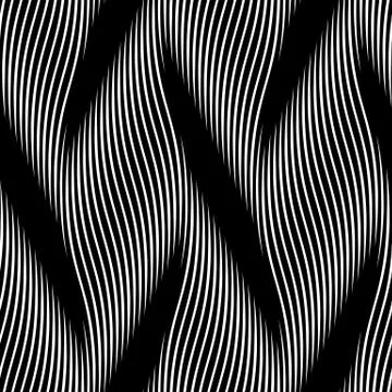 Vector seamless pattern of linear wavy braids and curve lines イラスト素材