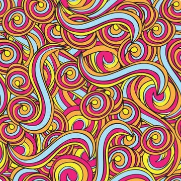 Vector seamless pattern with lines and waves Illustrazione stock