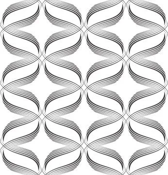 Vector seamless pattern of lines drawn by a black pen isolated on a white Stock Illustration