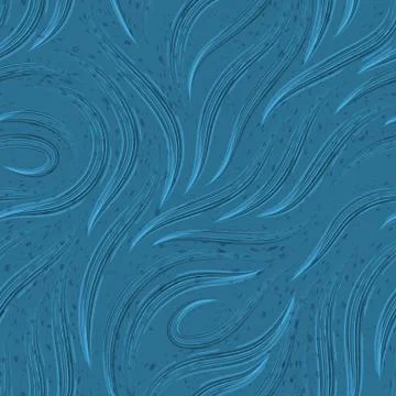 Vector seamless pattern of lines drawn with watercolors in blue on a blue Illustrazione stock