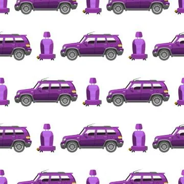 Vector seamless pattern luxury car transportation detailed auto business Illustrazione stock