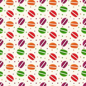 Vector seamless pattern with macaroons. イラスト素材