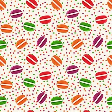 Vector seamless pattern with macaroons. イラスト素材