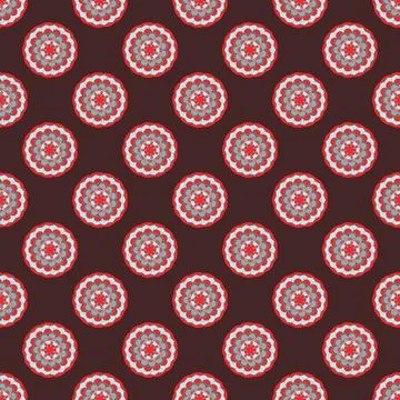 Vector seamless pattern in mandala flower. Illustrazione stock