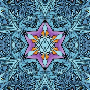 Vector seamless  pattern in mandala style Illustrazione stock