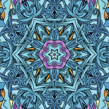 Vector seamless  pattern in mandala style Stock Illustration