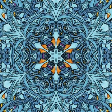 Vector seamless  pattern in mandala style 스톡 일러스트