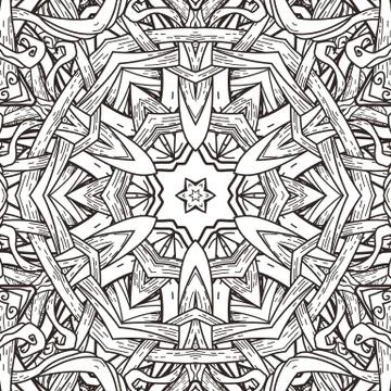 Vector seamless  pattern in mandala style Illustrazione stock