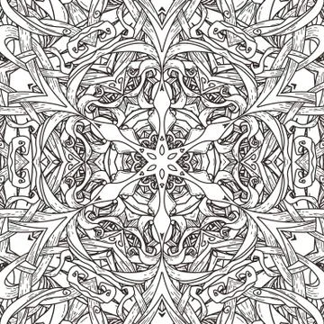 Vector seamless  pattern in mandala style 스톡 일러스트