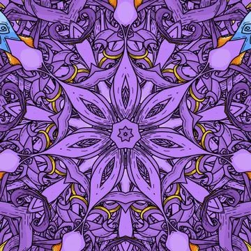 Vector seamless  pattern in mandala style Illustrazione stock