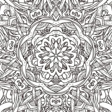 Vector seamless  pattern in mandala style Stock Illustration