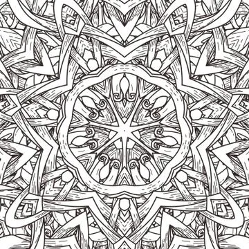 Vector seamless  pattern in mandala style Illustrazione stock