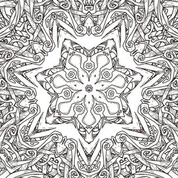 Vector seamless  pattern in mandala style Illustrazione stock