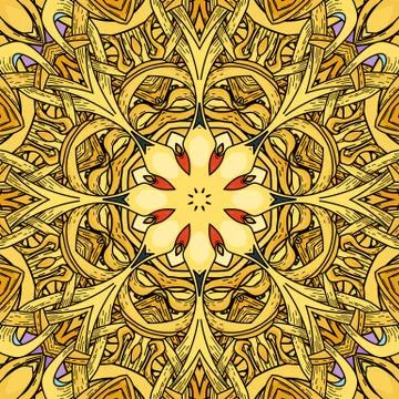 Vector seamless pattern in mandala style Illustrazione stock