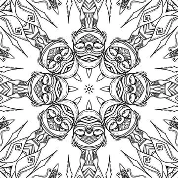 Vector seamless pattern in mandala style Illustrazione stock