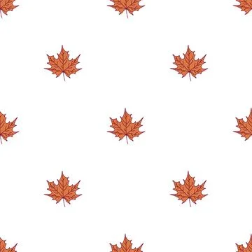 Vector seamless pattern of maple fall leaves Stock Illustration