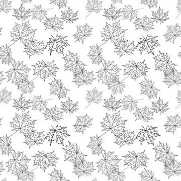 Vector seamless pattern of maple fall leaves Stockillustratie