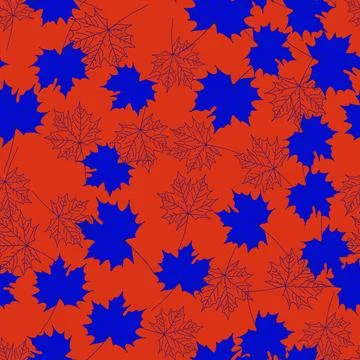 Vector seamless pattern of maple fall leaves Stock Illustration
