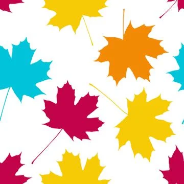 Vector seamless pattern with maple leaves. Autumn fall. 스톡 일러스트