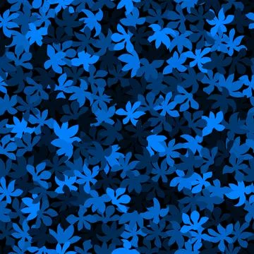 Vector seamless pattern with maple leaves. Azure blue repeating pattern Illustrazione stock