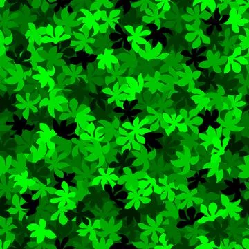 Vector seamless pattern with maple leaves. Emerald green repeating pattern 스톡 일러스트