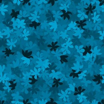 Vector seamless pattern with maple leaves. Denim blue repeating pattern Иллюстрация