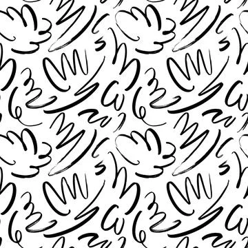 Vector seamless pattern with marker drawn scribble. Hand drawn elegant callig 스톡 일러스트