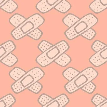 Vector seamless pattern of medical patches glued on top of each other in a cross Stockillustratie