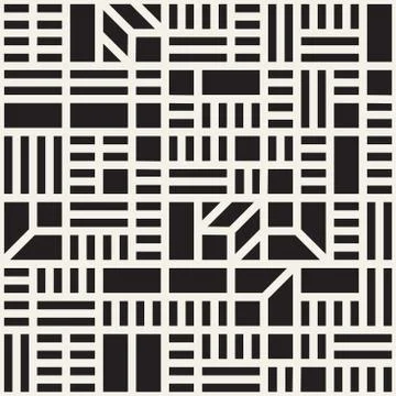 Vector seamless pattern. Mesh repeating texture. Linear grid with chaotic s.. Stock Illustration