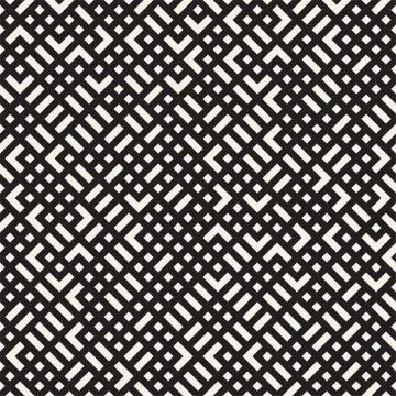 Vector seamless pattern. Mesh repeating texture. Linear grid with chaotic s.. 스톡 일러스트