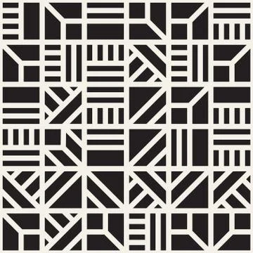 Vector seamless pattern. Mesh repeating texture. Linear grid with chaotic s.. Illustrazione stock