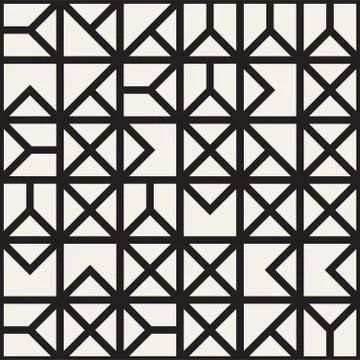 Vector seamless pattern. Mesh repeating texture. Linear grid with chaotic s.. Stock Illustration