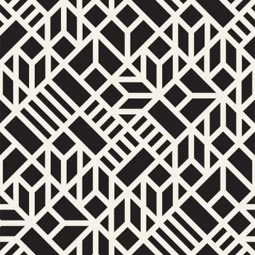 Vector seamless pattern. Mesh repeating texture. Linear grid with chaotic s.. イラスト素材